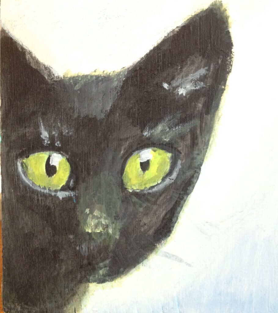 mini painting cat