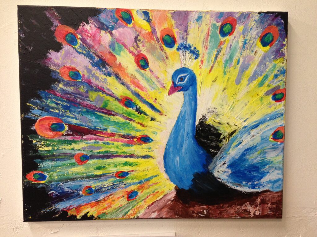 peacock painting course eindhoven atelier de olifant