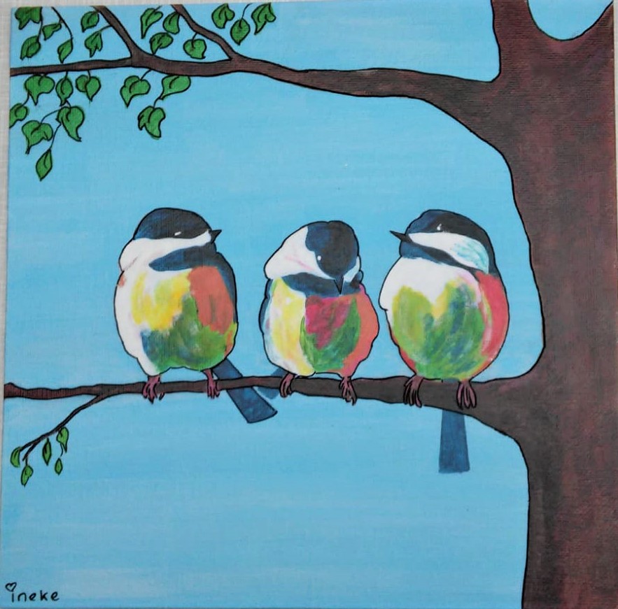 vogeltjes schilderij acryl schilderen eindhoven